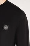 Stone Island Cвитшот оригинальный мужской черный из хлопка - логотип бренда. 100% хлопок. Страна производитель: Италия. Уход: специализированная чистка - фото 5