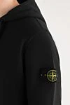 Stone Island Men's black hoodie with logo on the sleeve - brand logo on the sleeve. Optional hood. 100% cotton. Closure: drawstring. two front pockets. Country of manufacture: Italy. Care: specialized cleaning - photo 5