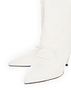 Fleur de Paris Women's white leather ankle boots with heels - 100% genuine leather. Country of manufacture: Italy. Care: specialized cleaning - photo 5