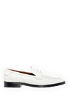 Fleur de Paris Women's white leather loafers - contrast sole. 100% genuine leather. Country of manufacture: Italy. Care: specialized cleaning - photo 1