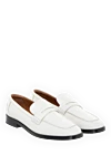 Fleur de Paris Women's white leather loafers - contrast sole. 100% genuine leather. Country of manufacture: Italy. Care: specialized cleaning - photo 3