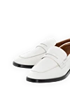 Fleur de Paris Women's white leather loafers - contrast sole. 100% genuine leather. Country of manufacture: Italy. Care: specialized cleaning - photo 5