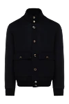Brunello Cucinelli Куртка-бомбер из двойной шерстяной ворсовой ткани бобрик синяя - 100% шерсть. пуговицы. два боковых кармана. Страна производитель: Италия. Уход: специализированная чистка - фото 1