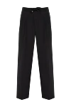 Brunello Cucinelli Men's black wool trousers with drawstring - tucks. 100% wool. Closure: drawstring, zipper. two side pockets, two back pockets. Country of manufacture: Italy. Care: specialized cleaning - photo 1