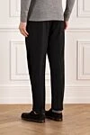 Men's black wool trousers with drawstring Brunello Cucinelli - tucks. 100% wool. Closure: drawstring, zipper. two side pockets, two back pockets. Country of manufacture: Italy. Care: specialized cleaning - photo 4