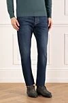 Brunello Cucinelli Men's blue distressed jeans - 98% cotton, 2% elastane. zipper, button. two side pockets, two back pockets. Country of manufacture: Italy. Care: specialized cleaning - photo 3