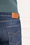 Brunello Cucinelli Men's blue distressed jeans - 98% cotton, 2% elastane. zipper, button. two side pockets, two back pockets. Country of manufacture: Italy. Care: specialized cleaning - photo 5