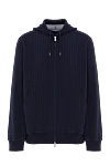 Brunello Cucinelli Мужская кофта на молнии из хлопка кашемира и шерсти с капюшоном - узор полоска. капюшон. 87% хлопок, 8% кашемир, 5% шерсть. молния, кулиска. два боковых кармана. Страна производитель: Италия. Уход: специализированная чистка - фото 1