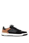 Brunello Cucinelli Basket sneakers in semi-gloss calfskin and washed suede - contrasting inserts . 100% genuine leather. Closure: lace. rubber. Country of manufacture: Italy. Care: specialized cleaning - photo 1