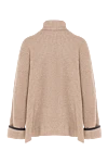 Women's beige ribbed jumper with high collar Brunello Cucinelli - contrasting edging on cuffs. 90% cashmere, 10% silk. Country of manufacture: Italy. Care: specialized cleaning - photo 6
