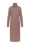 Panicale Brown ribbed knit dress - ribbed pattern. 75% wool, 25% silk. Country of manufacture: Italy. Care: specialized cleaning - photo 1