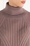 Panicale Brown ribbed knit dress - ribbed pattern. 75% wool, 25% silk. Country of manufacture: Italy. Care: specialized cleaning - photo 5