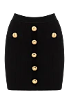 Balmain Black mini skirt with golden buttons - golden buttons. 82% viscose, 17% polyester. Closure: zipper. two side pockets. Country of manufacture: Italy. Care: specialized cleaning - photo 1