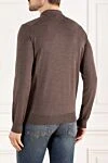 Men's brown wool long sleeve polo Ferrante - 100% wool. Closure: zipper. Country of manufacture: Italy. Care: specialized cleaning - photo 4