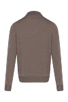 Men's brown wool long sleeve polo Ferrante - 100% wool. Closure: zipper. Country of manufacture: Italy. Care: specialized cleaning - photo 6