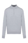 Ferrante Men's gray wool long sleeve polo - 100% wool. Closure: zipper. Country of manufacture: Italy. Care: specialized cleaning - photo 1