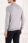 Men's gray wool long sleeve polo Ferrante - 100% wool. Closure: zipper. Country of manufacture: Italy. Care: specialized cleaning - photo 4