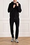 Men's sports suit black with hood Brunello Cucinelli - hood. 93% cotton, 7% polyamide. Closure: drawstring. two side pockets. Country of manufacture: Italy. Care: specialized cleaning - photo 2