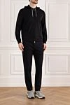 Brunello Cucinelli Men's sports suit black with hood - hood. 93% cotton, 7% polyamide. Closure: drawstring. two side pockets. Country of manufacture: Italy. Care: specialized cleaning - photo 3