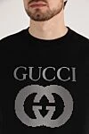 Gucci Світшот чоловічий чорний з бавовною логотипом - логотип бренду. 100% бавовна. Країна виробник: Італія. Догляд: спеціалізоване чищення - фото 5