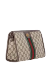 Gucci Ophidia clutch with GG symbol brown - branded Web stripe on the visor. 100% cotton. W 28.5 x H 18 x D 9 cm. Closure: zipper. Internal zip pocket. Country of manufacture: Italy. Care: specialized cleaning - photo 3