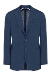 Sartoria Latorre Men's blue linen jacket - 100% linen. Closure: buttons. two side pockets, one chest pocket. Country of manufacture: Italy. Care: specialized cleaning - photo 1