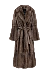 Giorgio Magnani Women's long brown fur coat with sable belt - 100% sable fur . buttons, belt. Country of manufacture: Italy. Care: specialized cleaning - photo 1