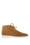 Loro Piana Men's brown suede loafers with white soles - contrast sole. 100% suede. Closure: lace. Country of manufacture: Italy. Care: specialized cleaning - photo 1