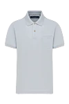 Loro Piana Men's blue cotton polo with pocket - 96% cotton, 4% silk. one chest pocket. Country of manufacture: Italy. Care: specialized cleaning - photo 1