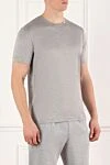 Cesare di Napoli Cotton T-shirt for men, melange gray - melange. 100% cotton. Country of manufacture: Italy. Care: specialized cleaning - photo 3