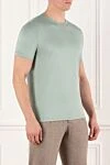 Cesare di Napoli Green men's cotton T-shirt - 100% cotton. Country of manufacture: Italy. Care: specialized cleaning - photo 3