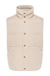 Loro Piana Men's beige cashmere vest with buttons - 100% cashmere. buttons. two side pockets. Country of manufacture: Italy. Care: specialized cleaning - photo 1