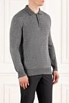 Loro Piana Серое меланжевое поло на пуговицах из кашемира и шелка - 60% кашемир, 40% шелк. пуговицы. Страна производитель: Италия. Уход: специализированная чистка - фото 3