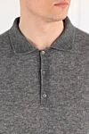 Loro Piana Серое меланжевое поло на пуговицах из кашемира и шелка - 60% кашемир, 40% шелк. пуговицы. Страна производитель: Италия. Уход: специализированная чистка - фото 5
