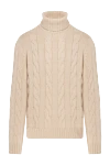 Loro Piana Men's knitted cashmere jumper, beige - relief pattern. 100% cashmere. Country of manufacture: Italy. Care: specialized cleaning - photo 1