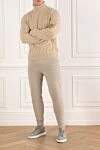 Men's knitted cashmere jumper, beige Loro Piana - relief pattern. 100% cashmere. Country of manufacture: Italy. Care: specialized cleaning - photo 2