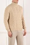 Loro Piana Men's knitted cashmere jumper, beige - relief pattern. 100% cashmere. Country of manufacture: Italy. Care: specialized cleaning - photo 3