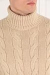 Loro Piana Men's knitted cashmere jumper, beige - relief pattern. 100% cashmere. Country of manufacture: Italy. Care: specialized cleaning - photo 5