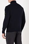 Golf men's black with logo Stone Island - brand logo on the sleeve. 100% wool. Country of manufacture: Italy. Care: specialized cleaning - photo 4