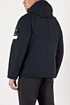 Мужская куртка синяя с капюшоном Stone Island - логотип бренда. капюшон. 100% полиэстерд. пуговицы, кнопки. два боковых кармана. Страна производитель: Италия. Уход: специализированная чистка - фото 4