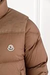 Moncler Short down jacket Verone double-sided brown men's - 100% polyamide. two side pockets. Fastener: zipper. Insulation: down. Country of manufacture: Italy. Care: specialized cleaning - photo 5