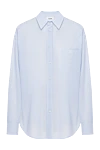 Celine Women's blue striped cotton shirt - stripe pattern. 100% cotton. Closure: buttons. one chest pocket. Country of manufacture: Italy. Care: specialized cleaning - photo 1