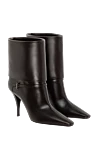 Saint Laurent Women's black leather high-heeled boots - embossed leather, logo. 100% genuine leather. Country of manufacture: Italy. Care: specialized cleaning - photo 3