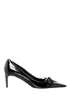 Dolce & Gabbana Black glossy calfskin pumps - decorative bow. 100% calfskin. Leather sole with logo. Heel height: 60mm heel with DG logo. Country of manufacture: Italy. Care: specialized cleaning - photo 1