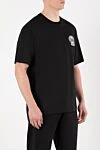 Dolce & Gabbana Men's black T-shirt with cotton logo - brand logo. 100% cotton. Country of manufacture: Italy. Care: specialized cleaning - photo 3