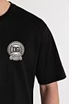 Dolce & Gabbana Men's black T-shirt with cotton logo - brand logo. 100% cotton. Country of manufacture: Italy. Care: specialized cleaning - photo 5