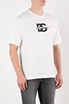 Dolce & Gabbana Men's white cotton T-shirt with logo - brand logo. 100% cotton. Country of manufacture: Italy. Care: specialized cleaning - photo 3