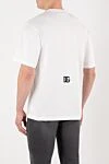 Men's white cotton T-shirt with logo Dolce & Gabbana - brand logo. 100% cotton. Country of manufacture: Italy. Care: specialized cleaning - photo 4