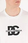 Dolce & Gabbana Men's white cotton T-shirt with logo - brand logo. 100% cotton. Country of manufacture: Italy. Care: specialized cleaning - photo 5