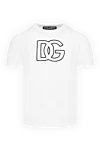 Dolce & Gabbana Men's white cotton T-shirt with logo - brand logo. 100% cotton. Country of manufacture: Italy. Care: specialized cleaning - photo 1